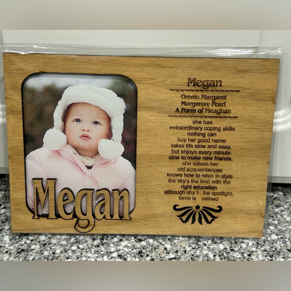 Personalized Wood “MEGAN” 5x7 Picture Frame 🖼️
